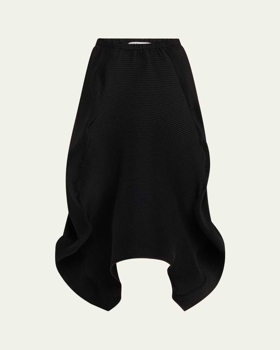 Wavy Ripple Midi Skirt